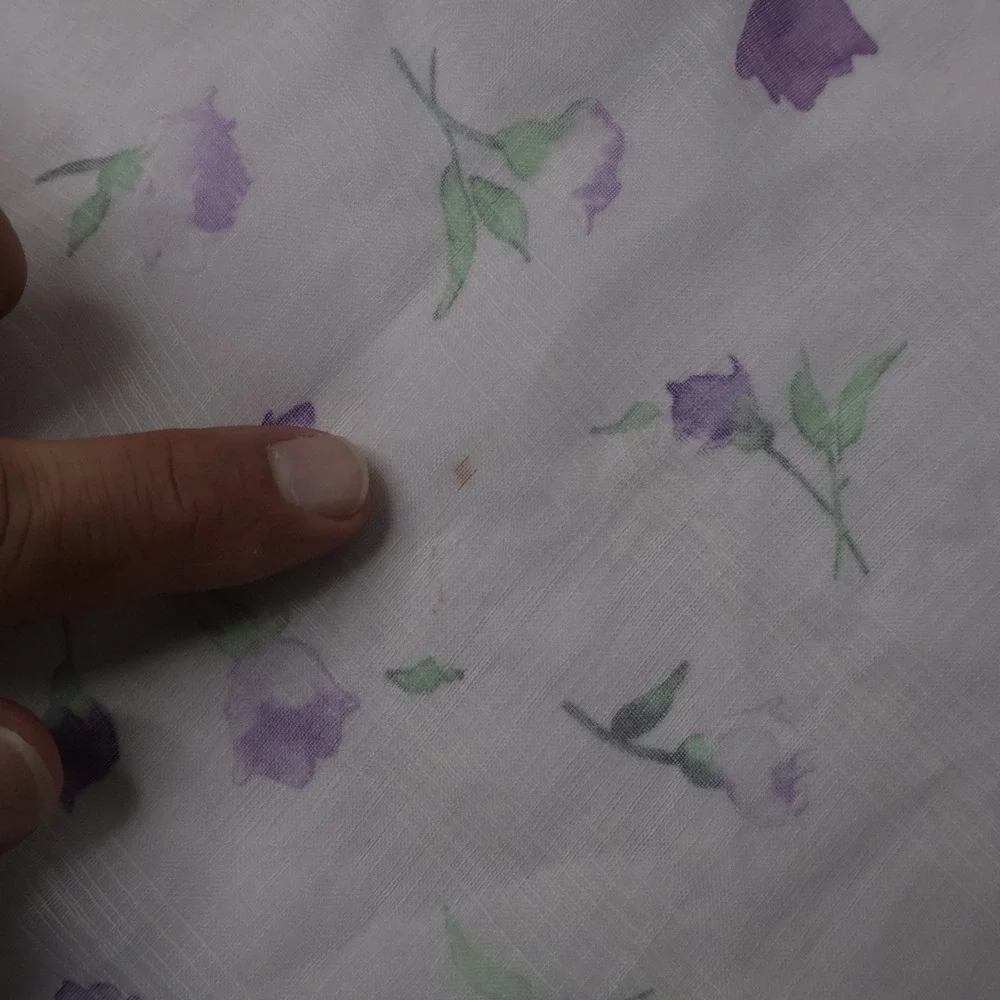 Vintage Sheer Lavender Floral Scarf Purple Flower Print Lightweight Wrap 60in